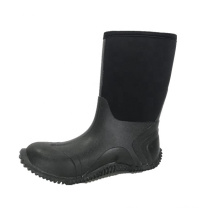 Schwarzer Männer wasserd warm Neopren Gummi Outdoor -Fischereistiefel mit Roller -Außensohle